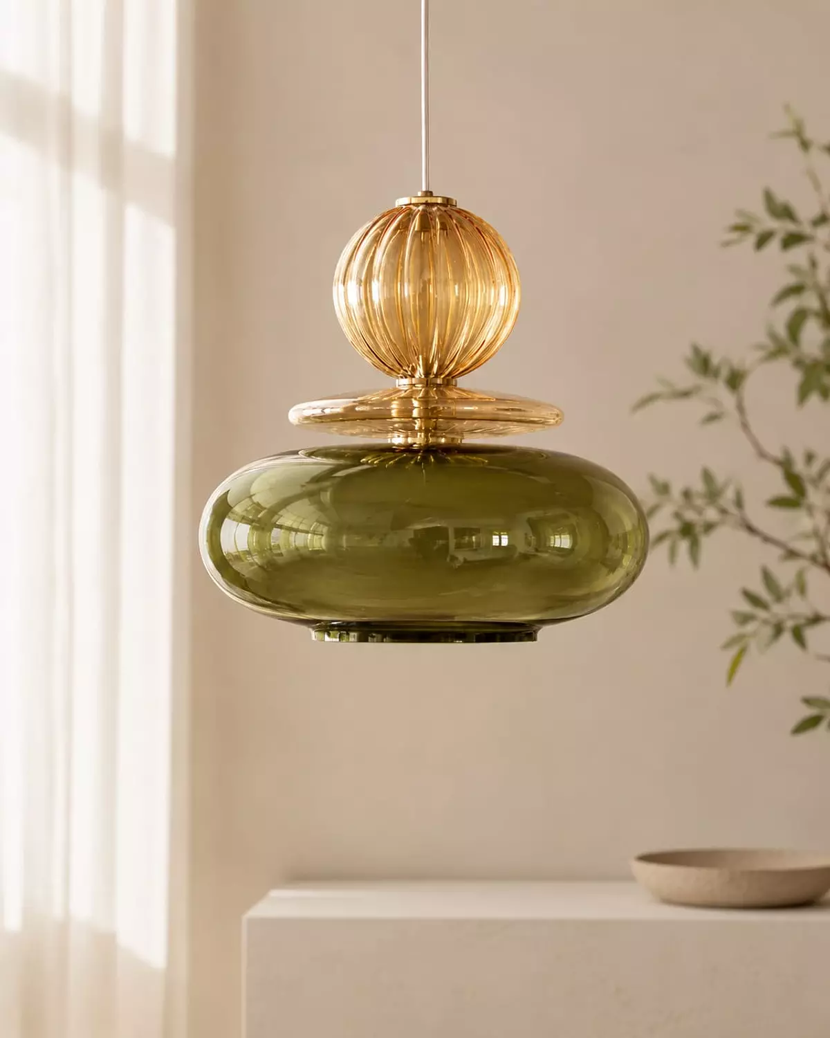 Lumina Handmade pyrex Glass light Pendant hover image
