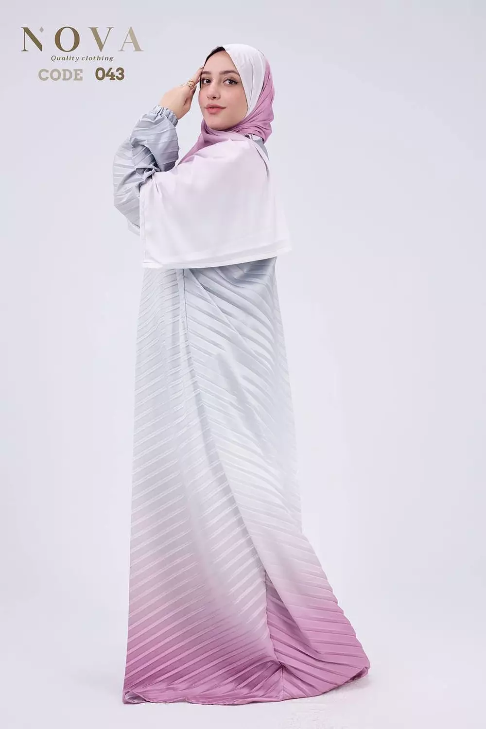 Dusty rose gradient pleated 1