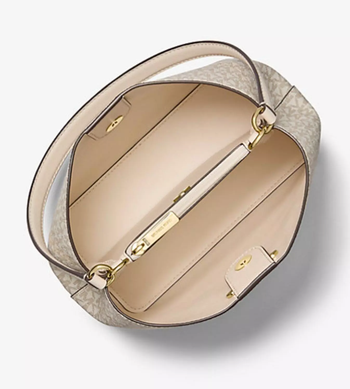 Michael kors shoulder bag-vanilla with metallic stripe hover image