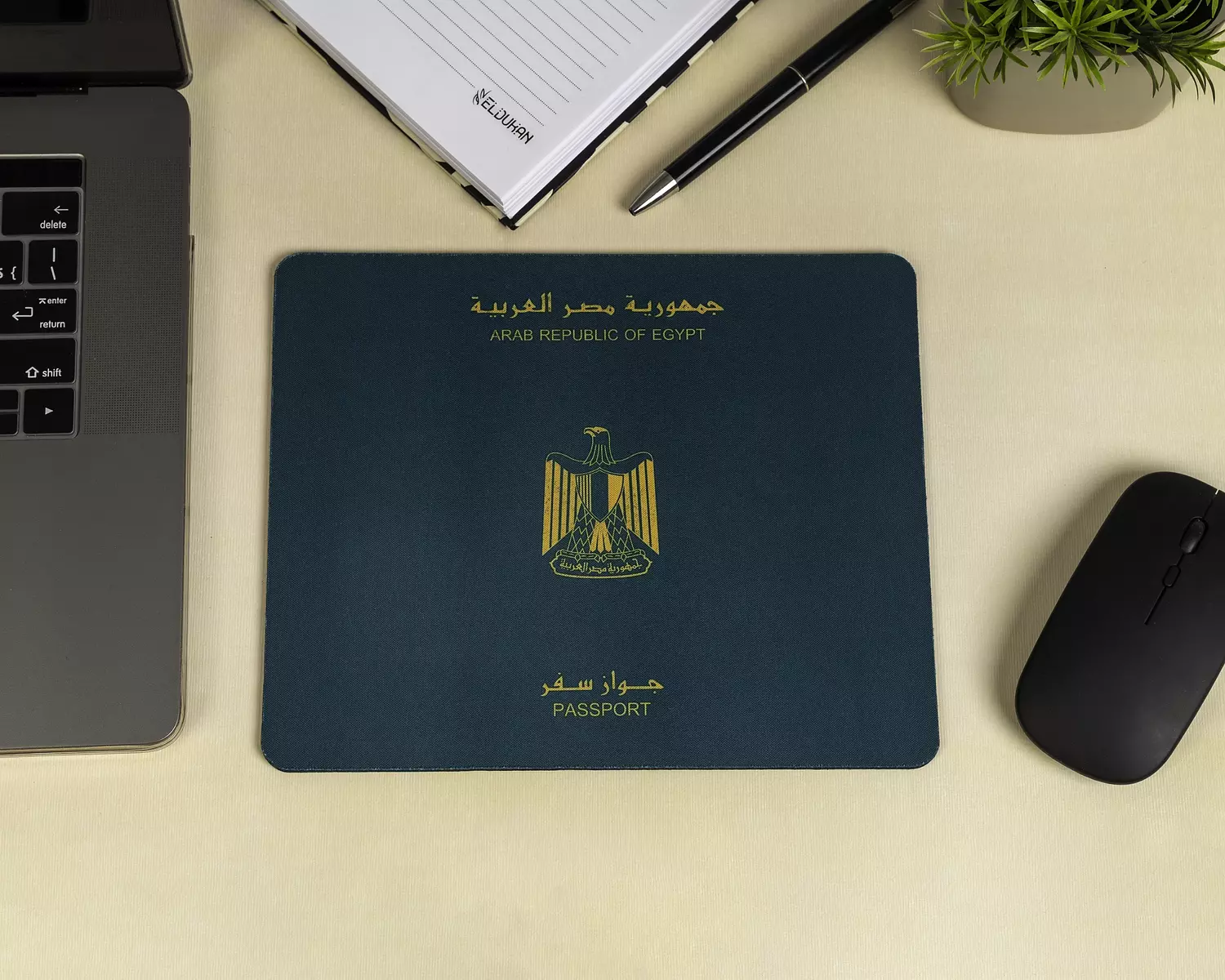 Egyptian passport mouse pad image