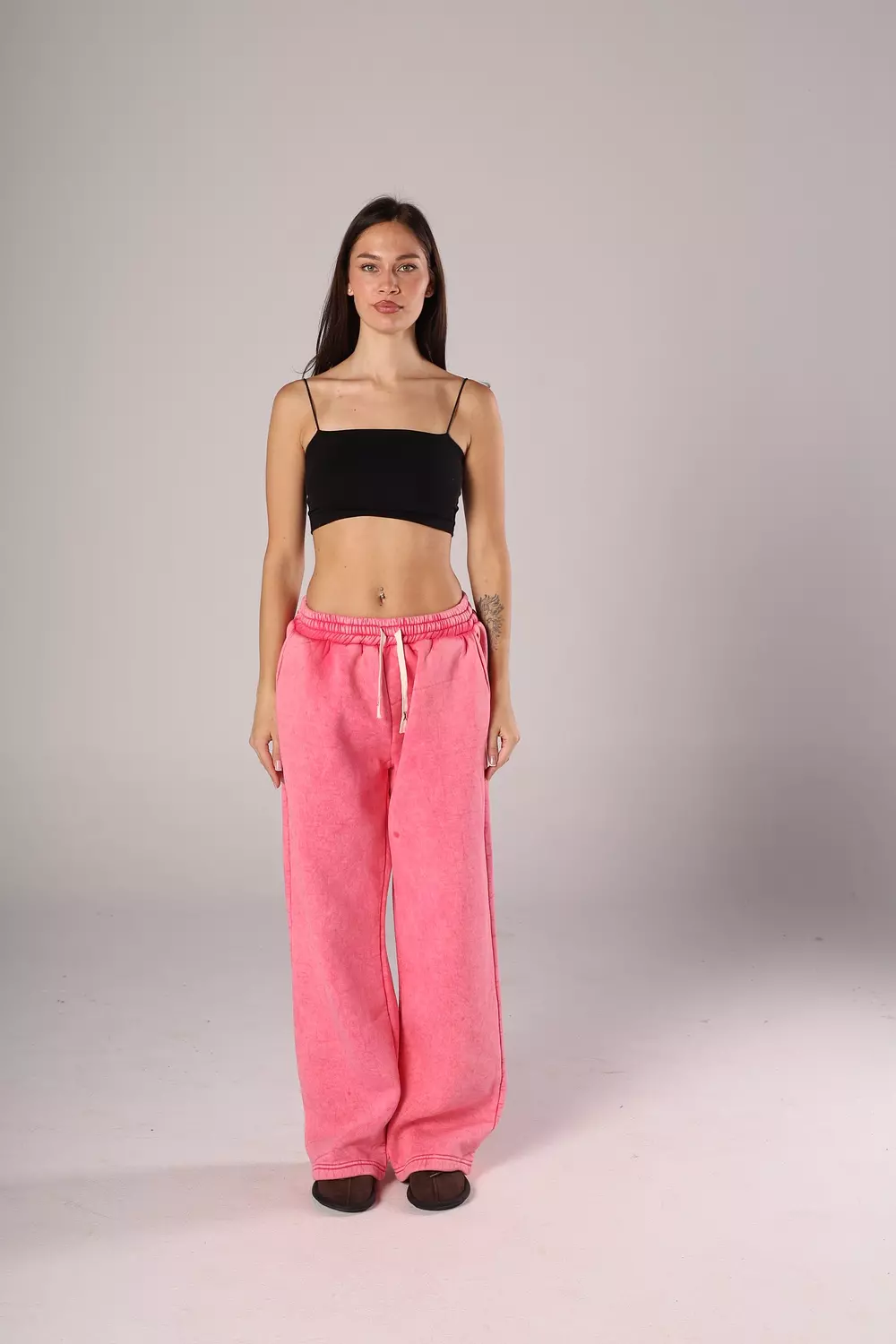 Embossed wide-leg pants 9