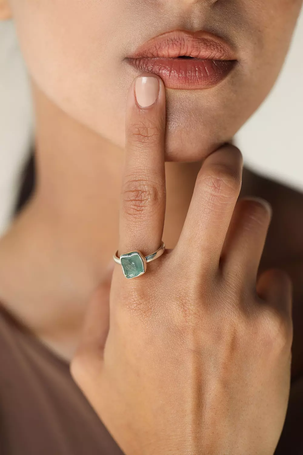 Raw Aquamarine ring