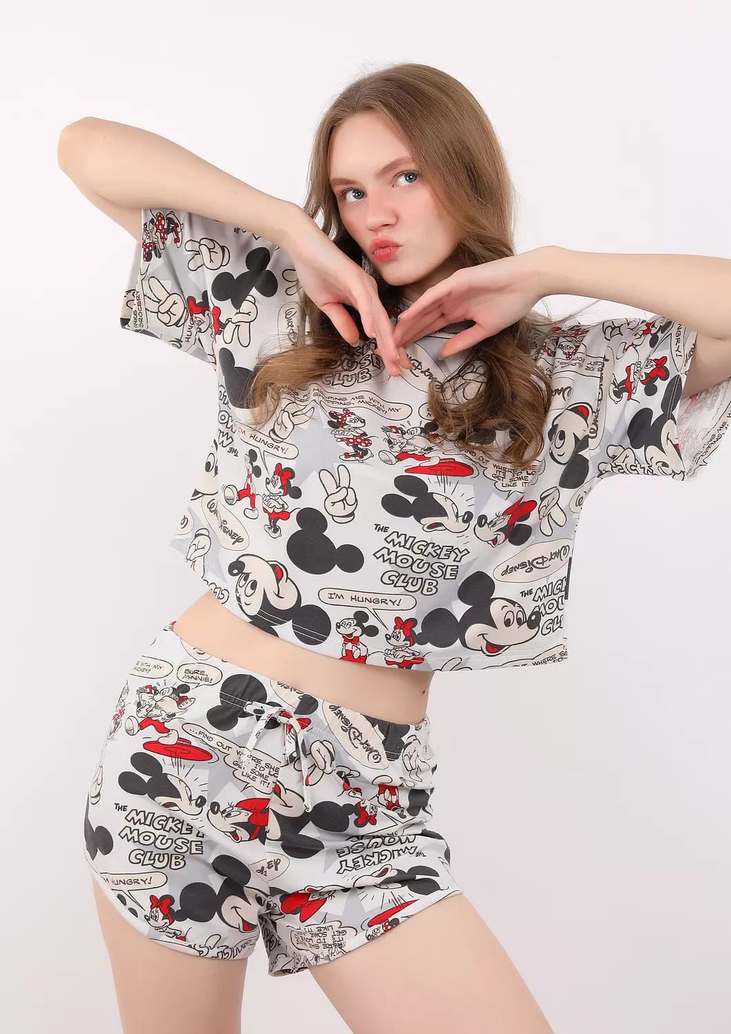 S230 MICKEY COMICS FULL PRINTED SHORT PAJAMA SET  1