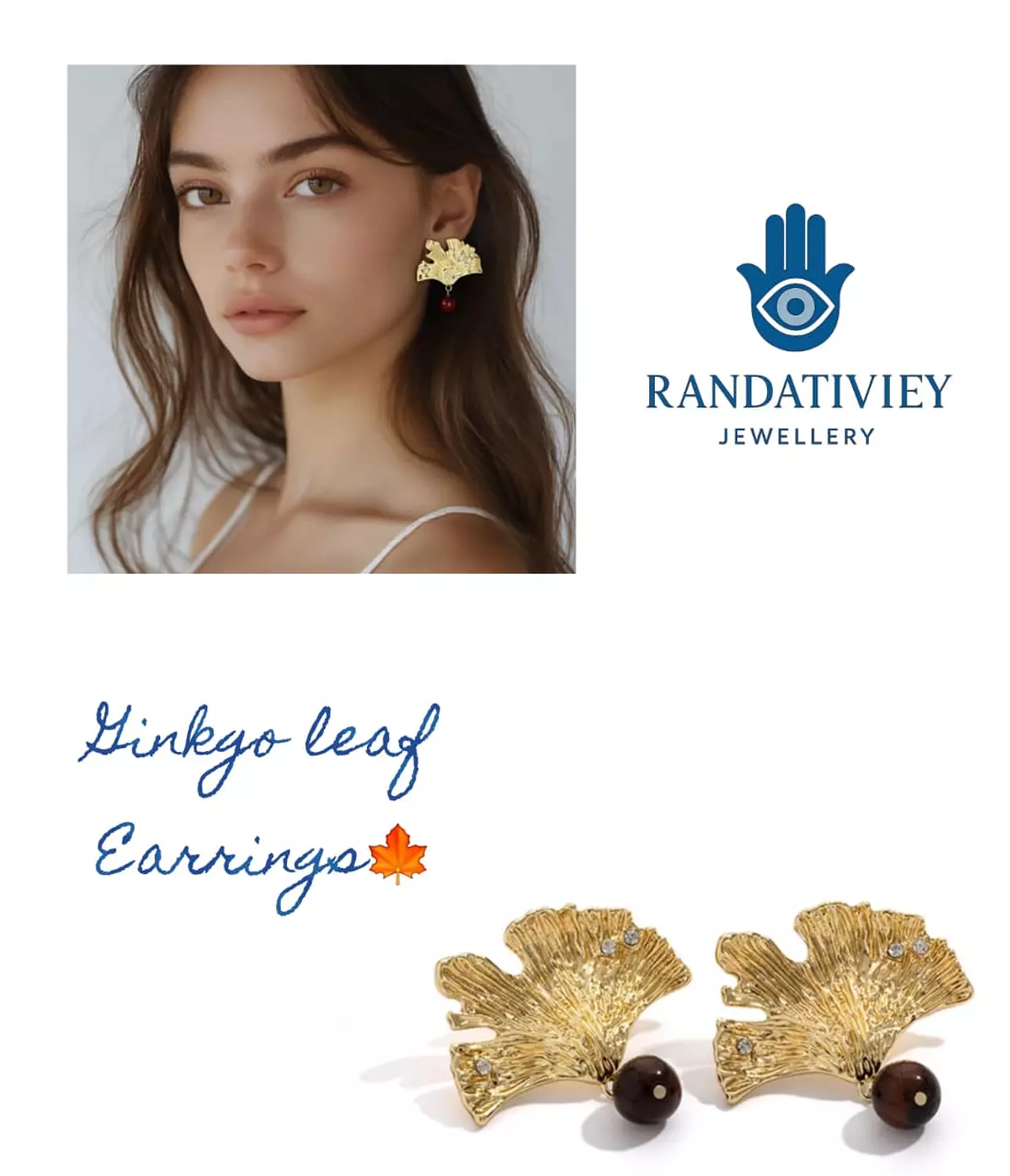 Ginkgo Leaf Statement Earrings 🍁 image