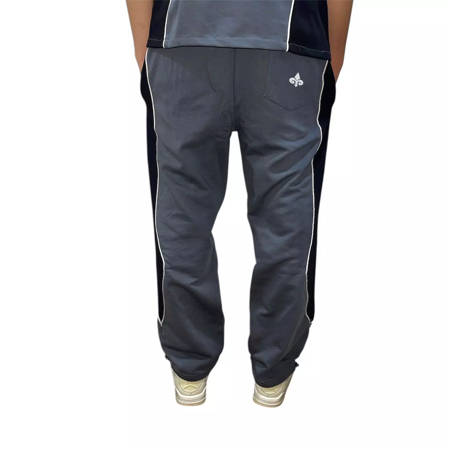 De-lys pants Black & Grey with white stripe 7