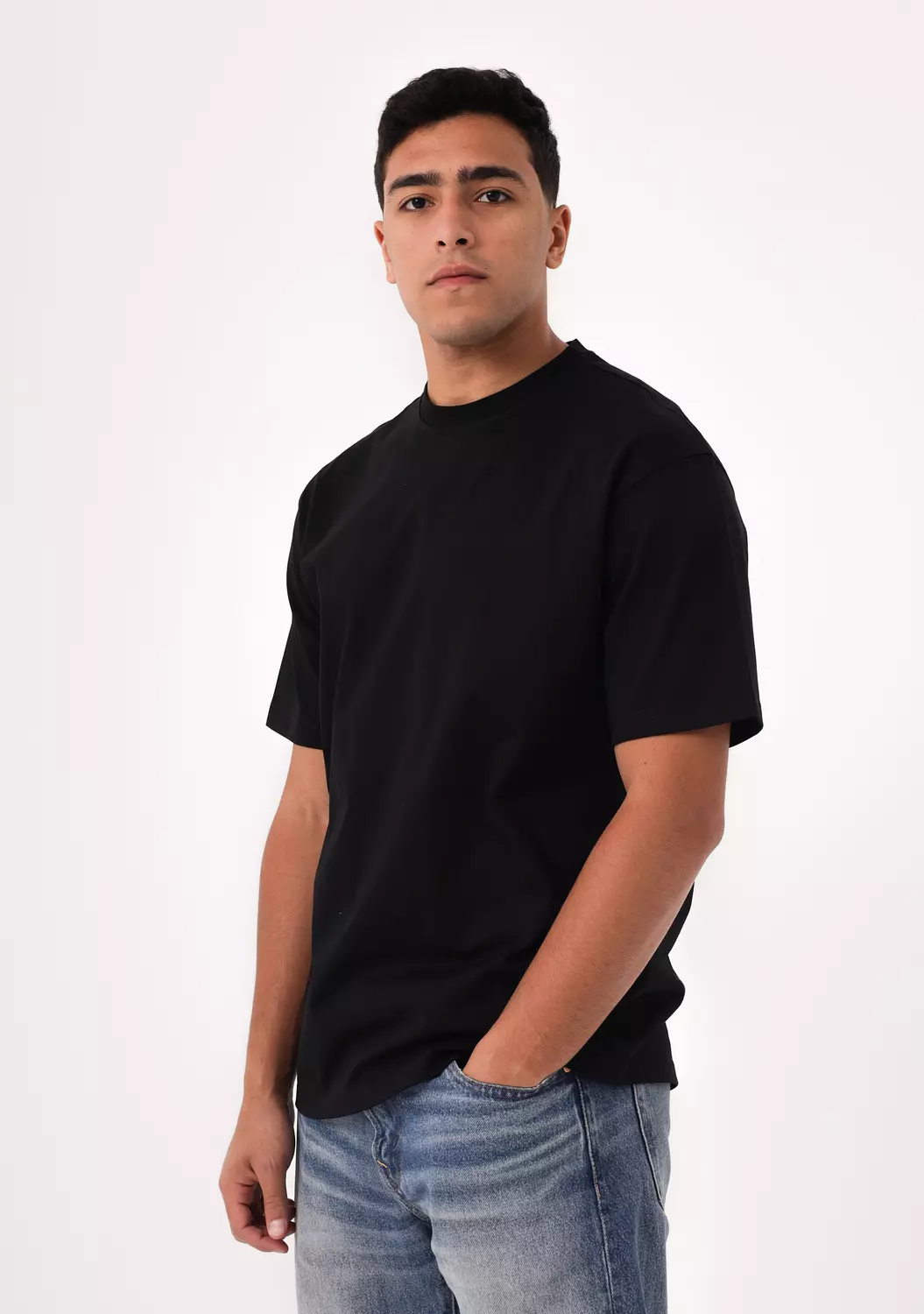 100% Egyptian cotton Black Crew Neck T-Shirt  image