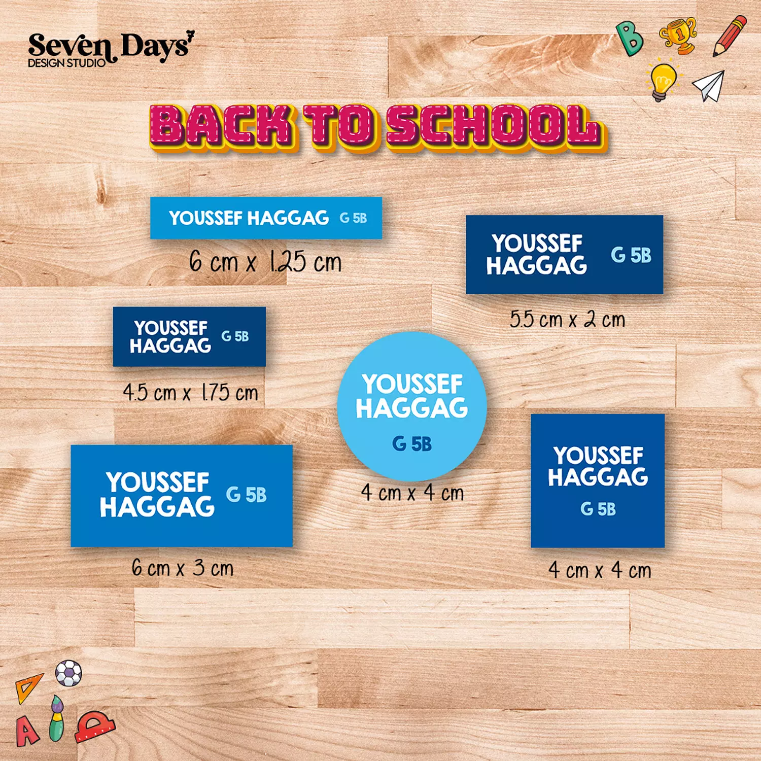 Shades of Blue School Labels image