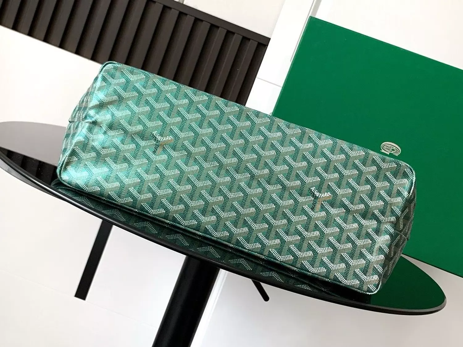 Go yard This limited-edition handbag is crafted from unique pearlescent GOYARDINE canvas pearl green 6