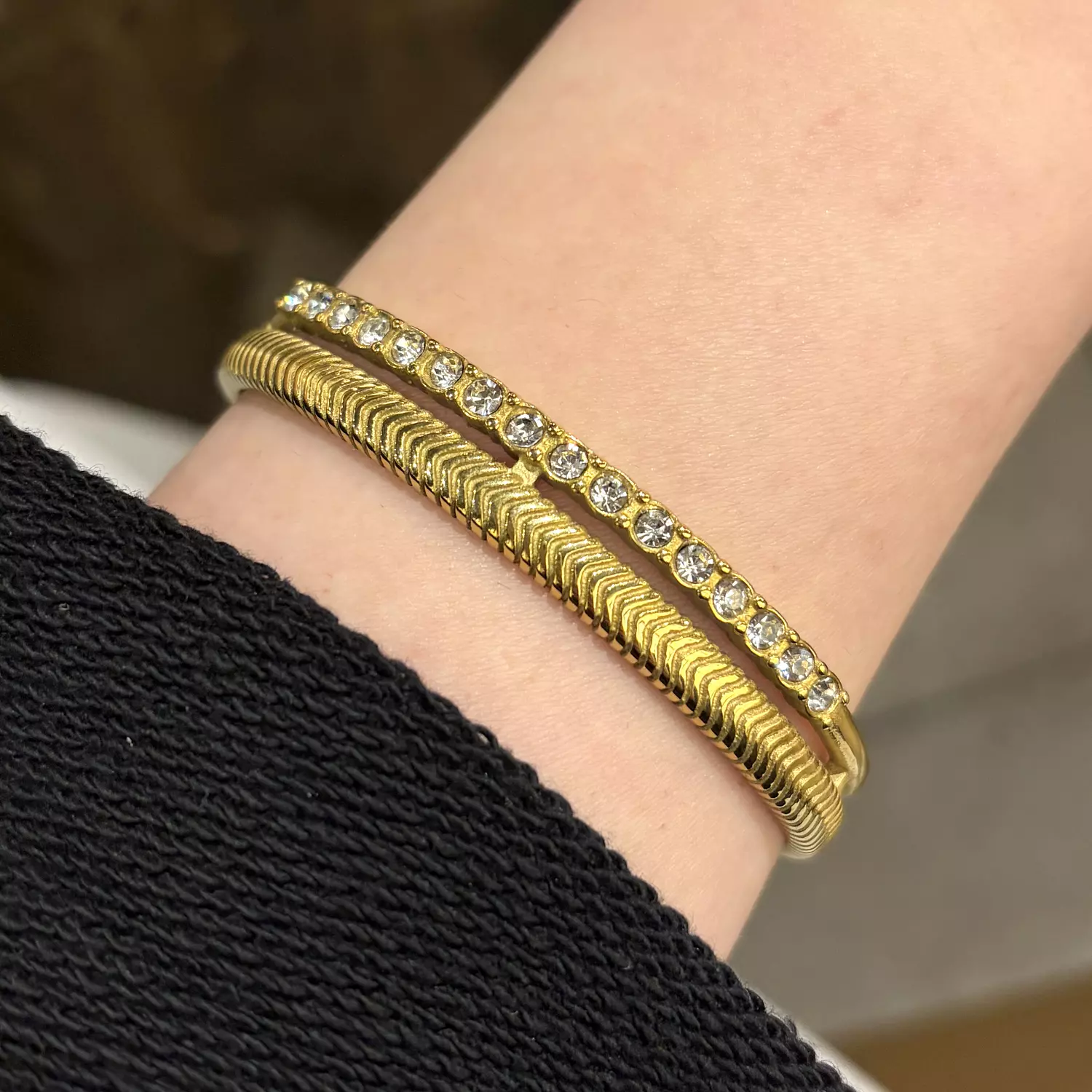 Double Chain with Crystals Bracelet image