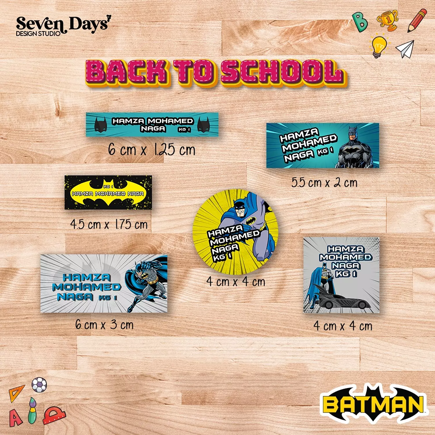 Batman School Labels