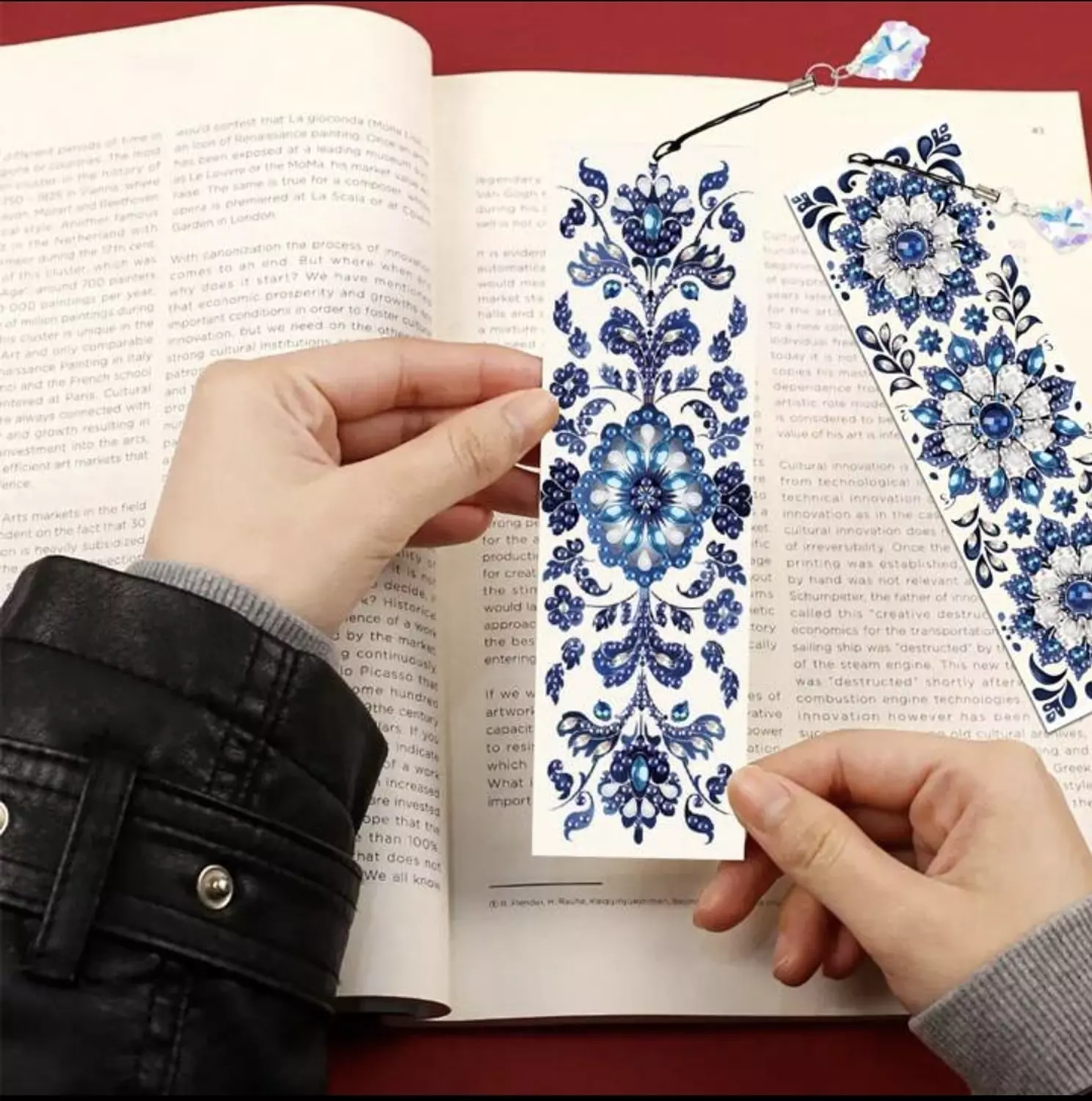 Diamond Painting Bookmarks- Blue Pattern 2