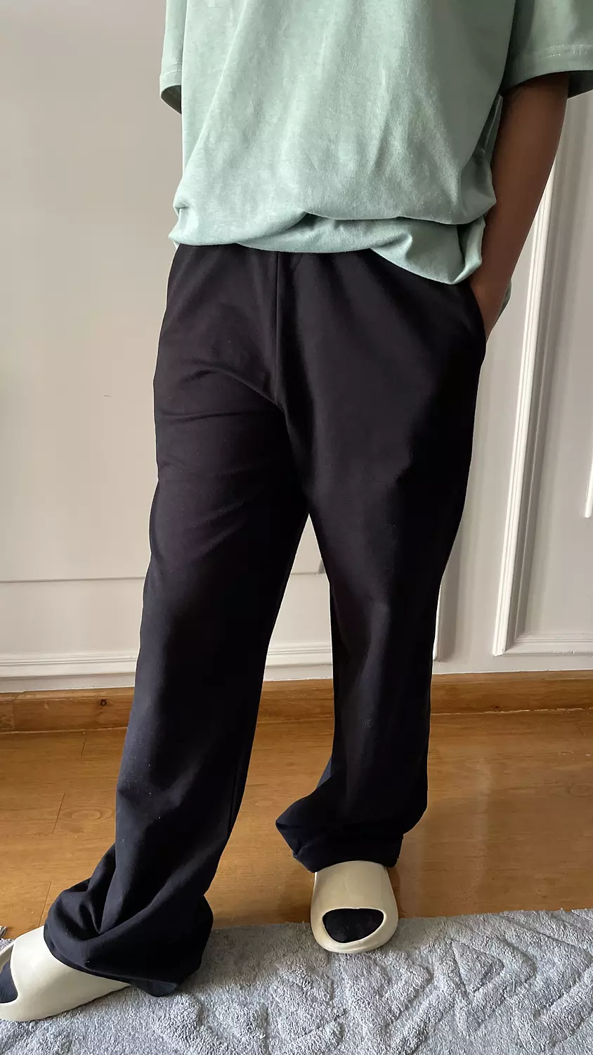 SOUTH CAN Black Wide Leg Sweat-pant for girls  image
