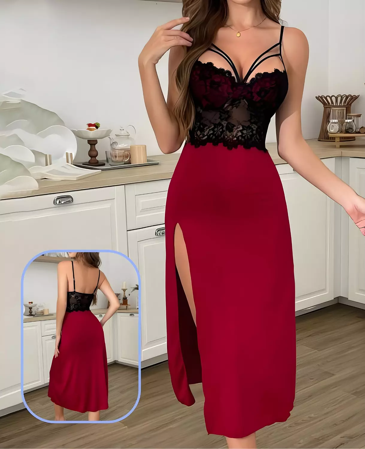 Maxi Gown with High Slit 13