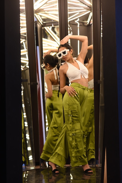 Cargo wide leg pants