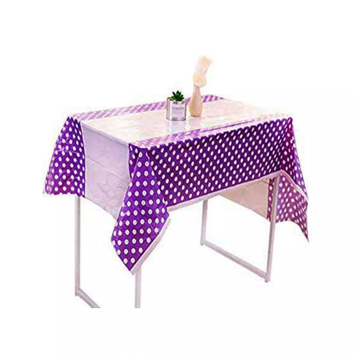 Purple White Dots Tablecloth 1