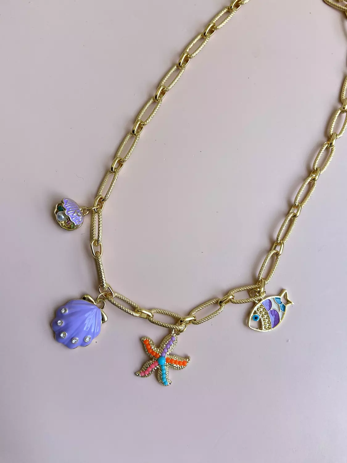 Purple charm necklace  1