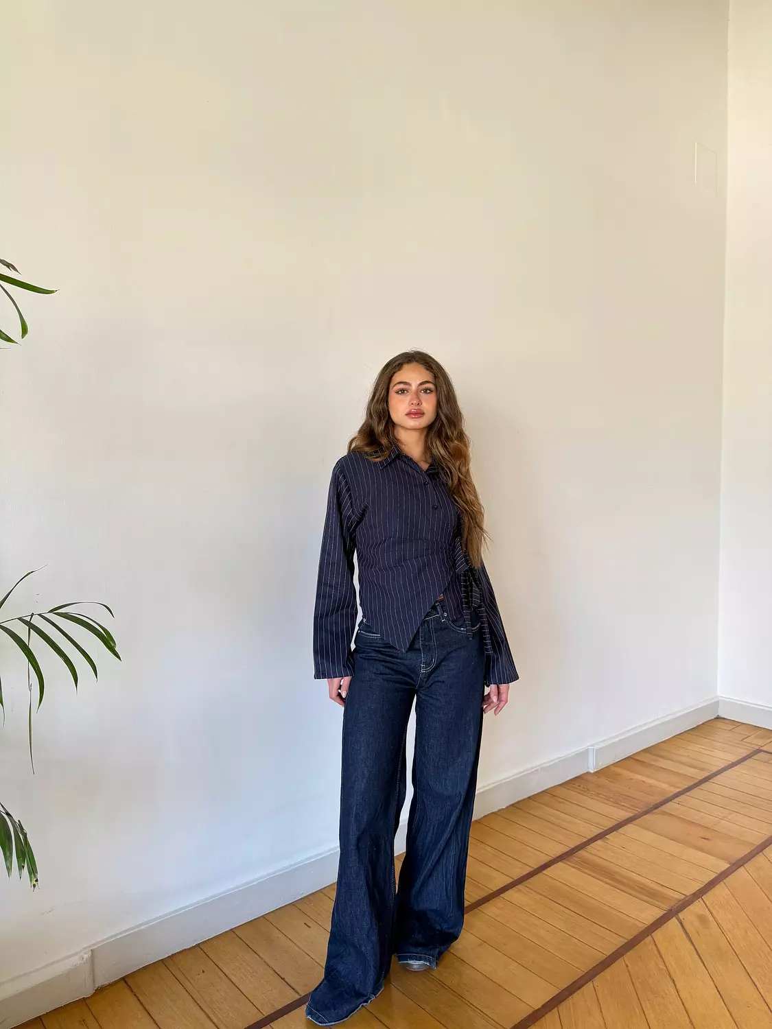 Pinstripe Wrapped Shirt 1
