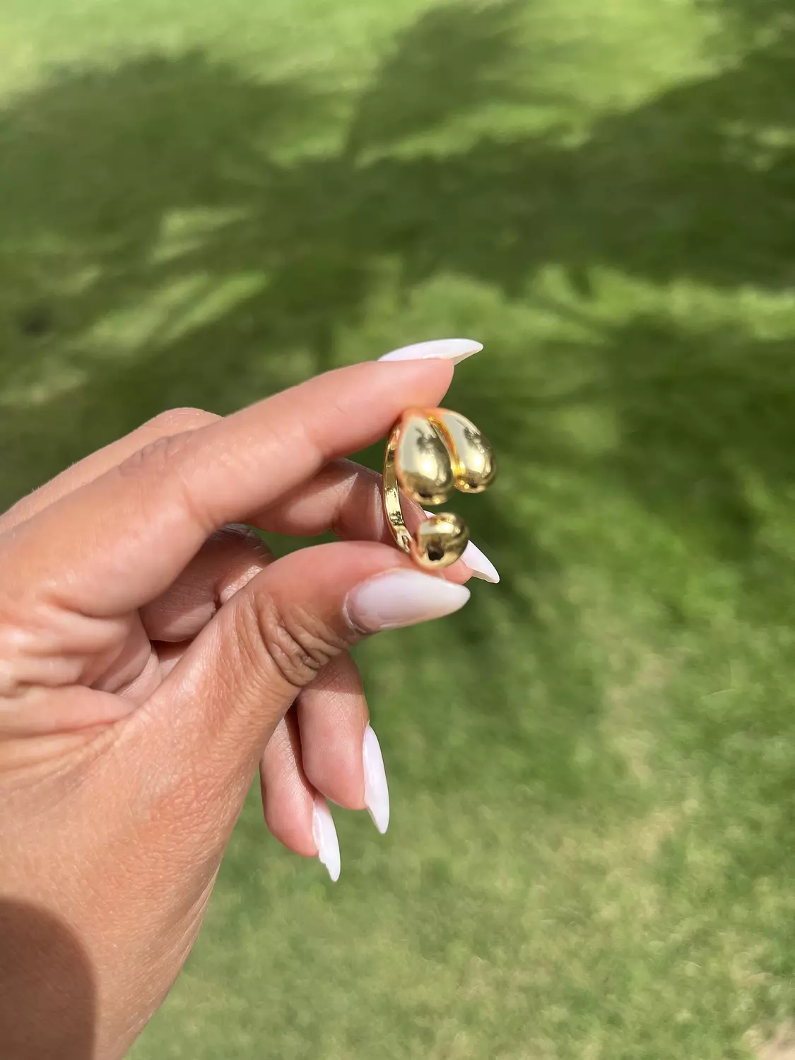 Three Puffy Gold Ring hover image