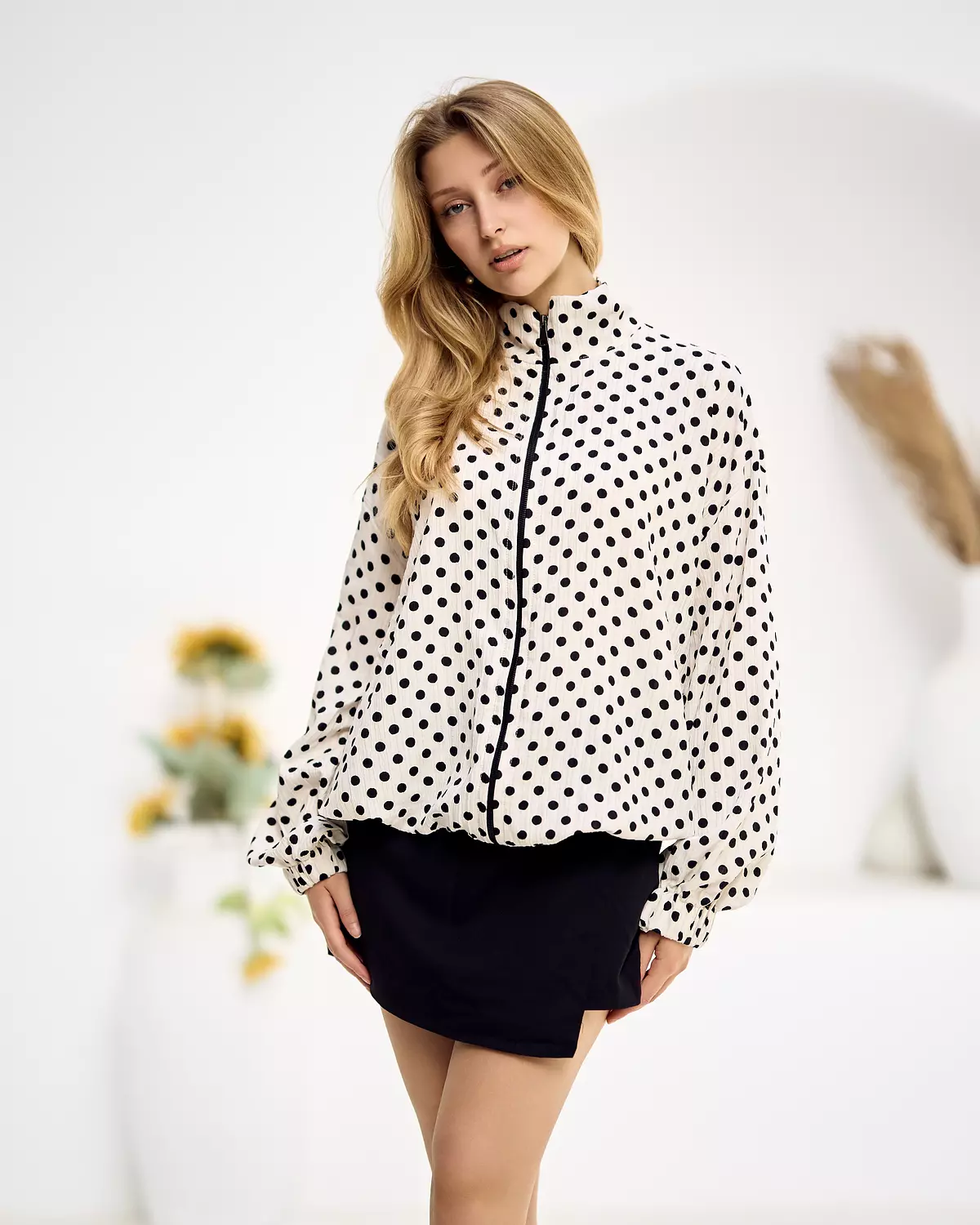 White polka dots jacket  1
