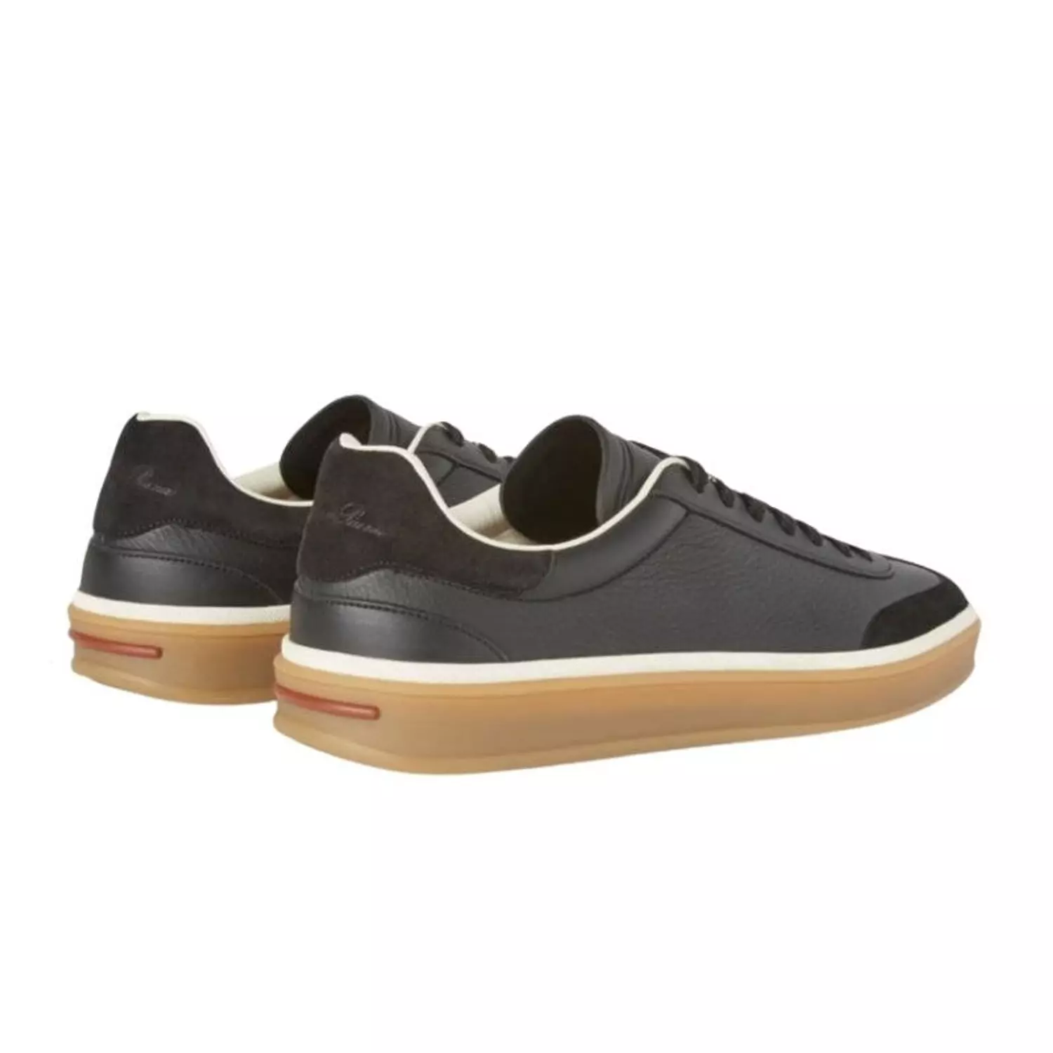 Loro Piana Tennis lace-up Suede Sneakers Black 2