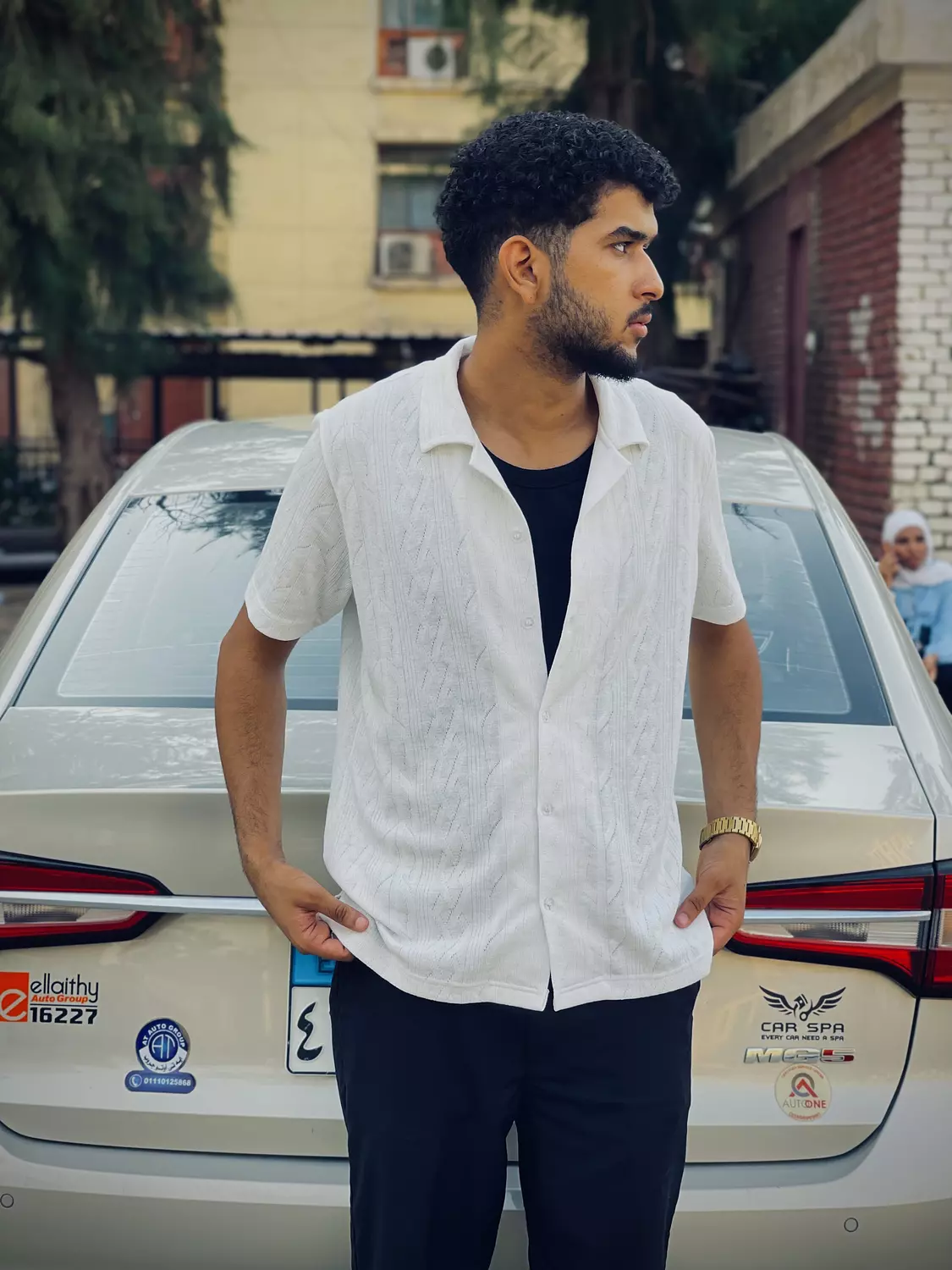 White Jacquard shirt  hover image