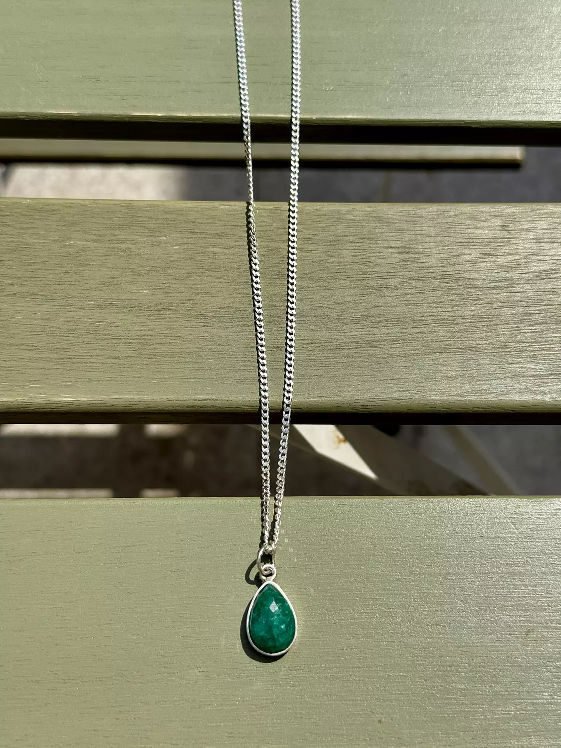 Emerald Tear Necklace image