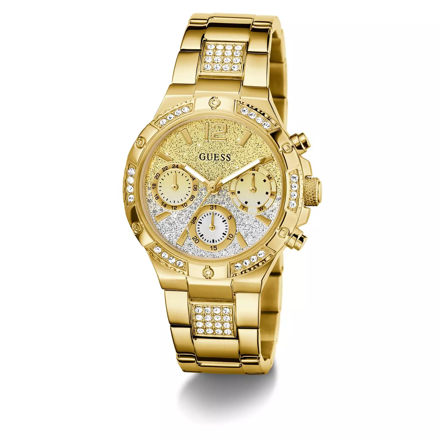 GUESS Ladies Gold Tone Multi-function Watch Gold Tone Stainless Steel Bracelet GW0950L2 3
