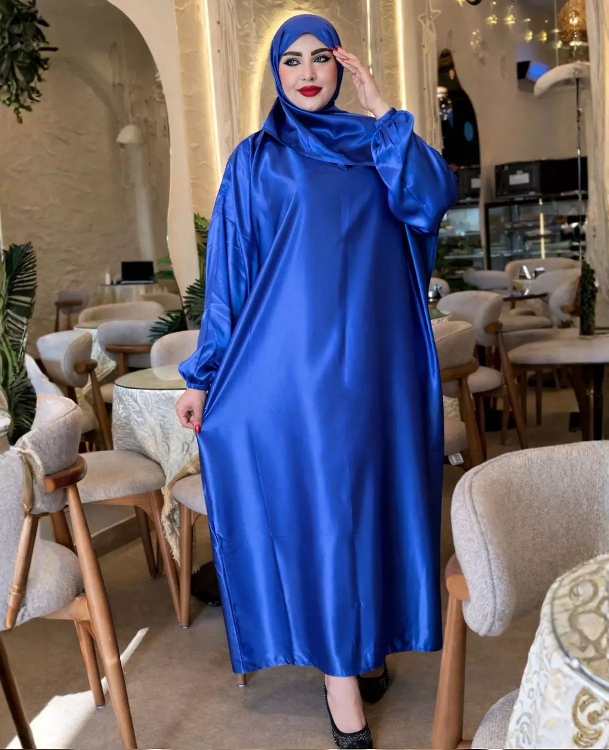 Satin Maxi Isdal with Attached Hijab 26