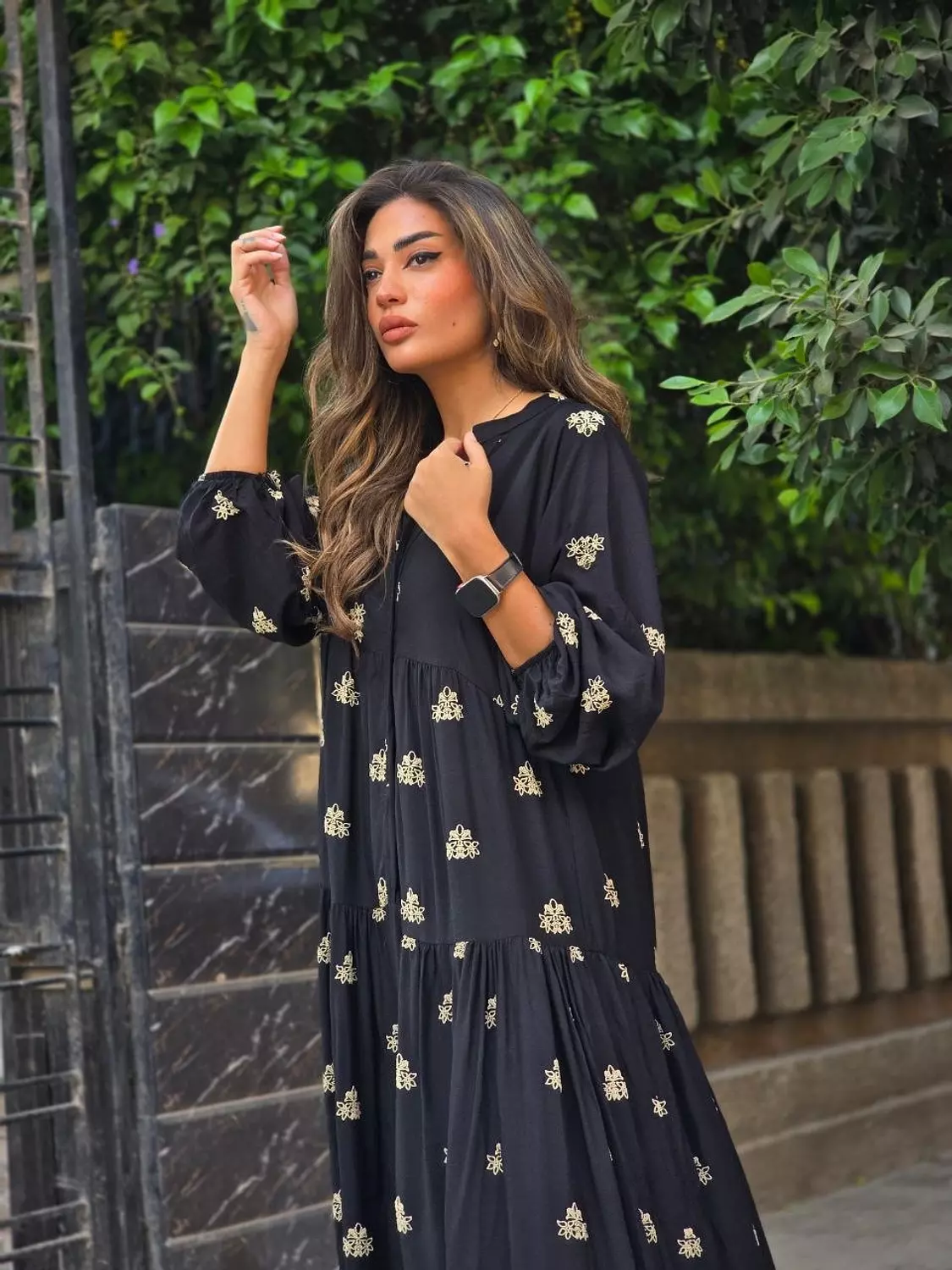 Black Embroidered dress 5