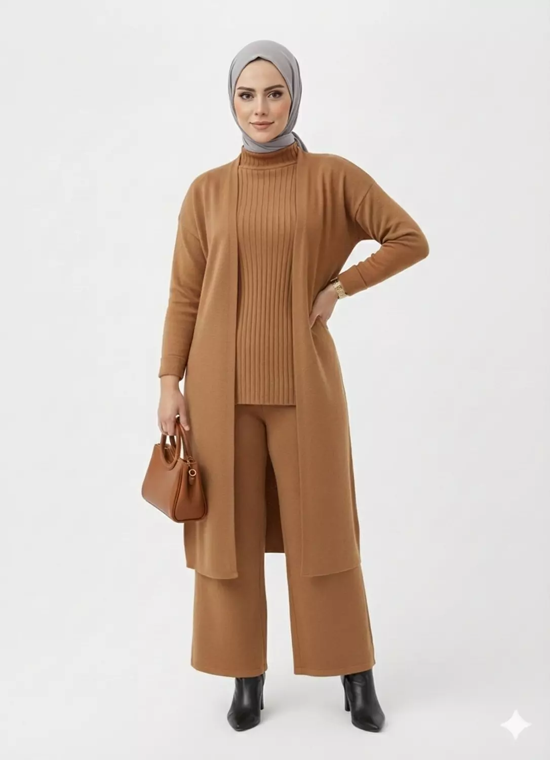 Women's 3-Piece Knit Set (Cardigan, Top & Pants) 2