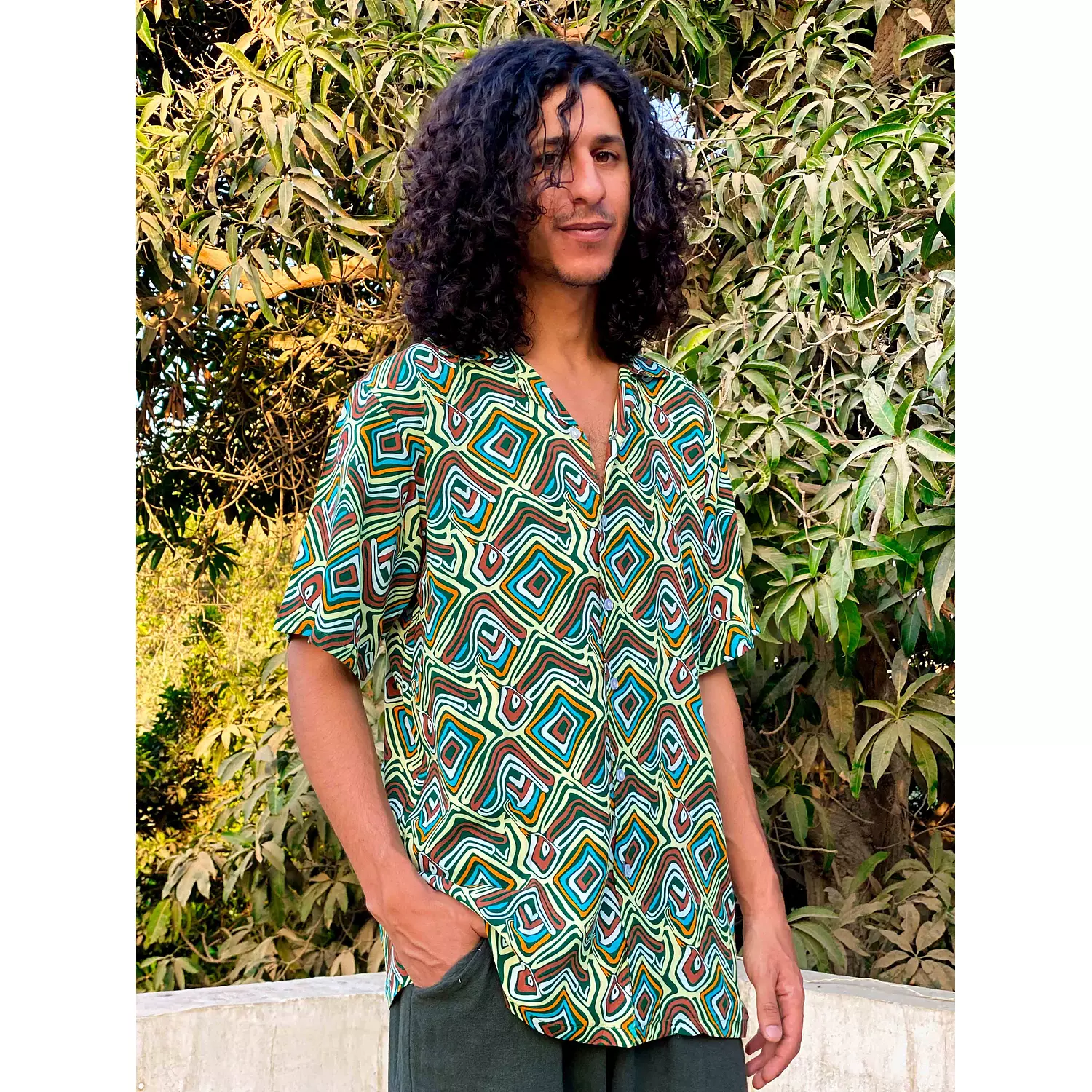 Loosefit Melty Multicolored Viscose Shirt image