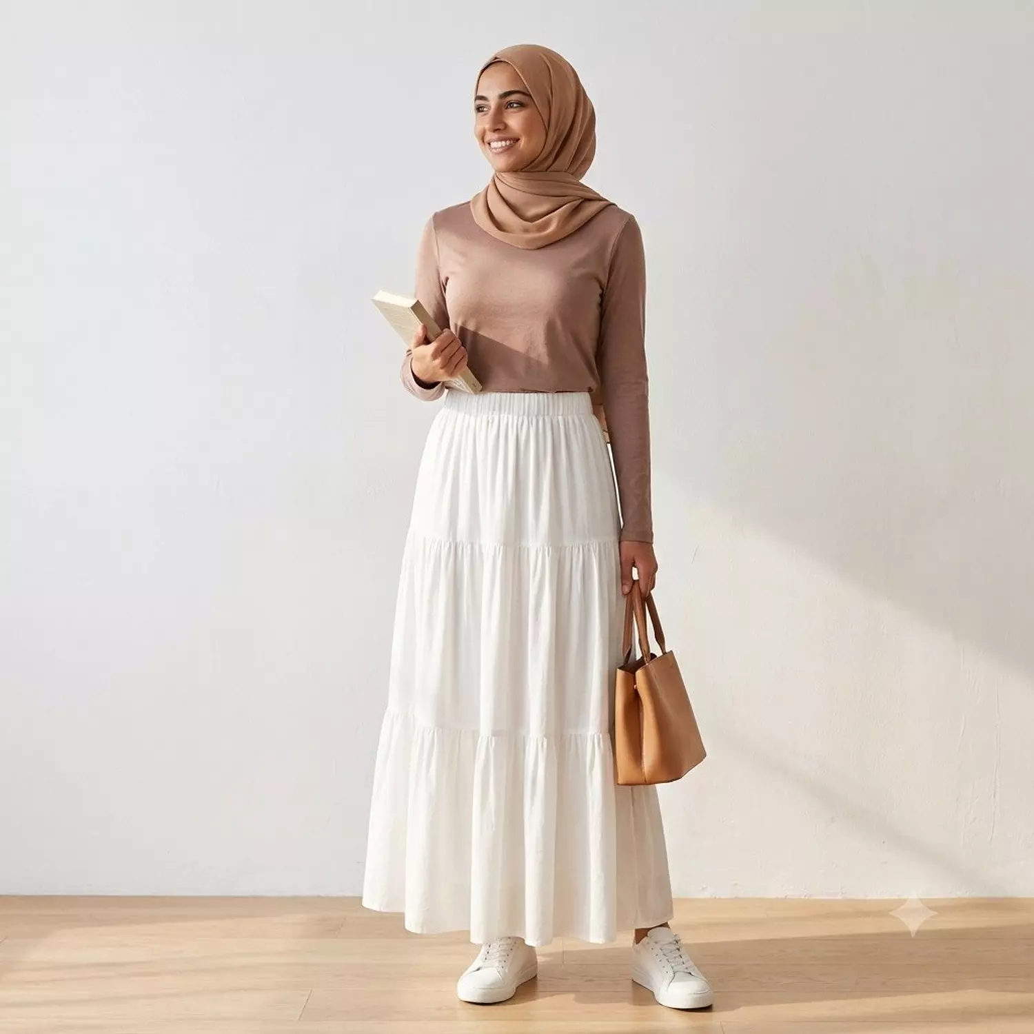 Flowy Tiered Linen Maxi Skirt 2