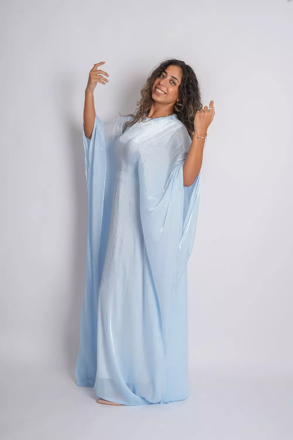 Baby Blue Butterfly Abaya 9