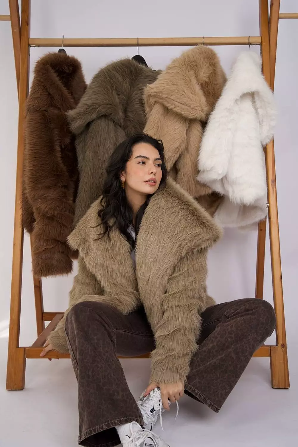 Imported fur jacket with elegant collar  17