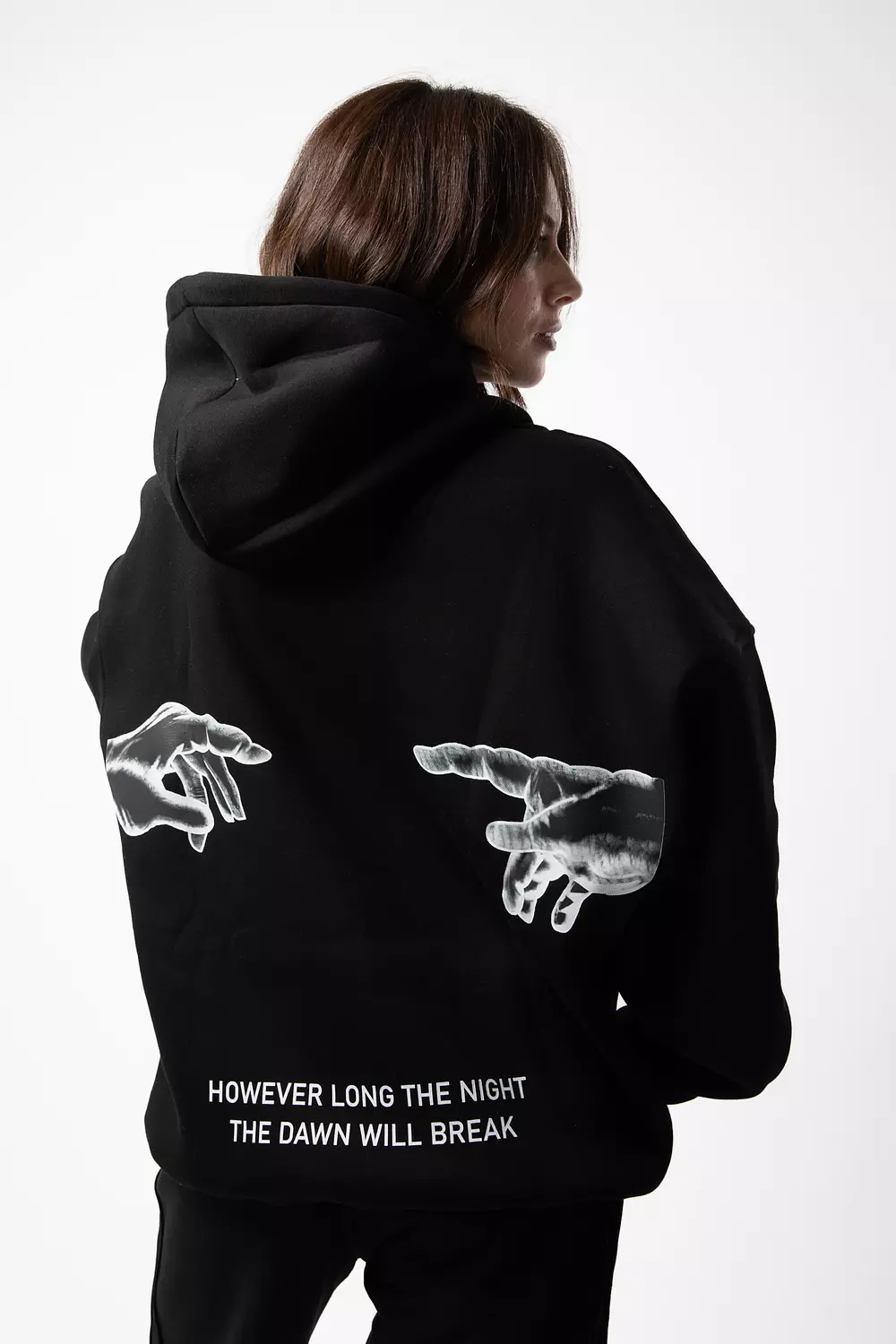 Oversized Black Hoodie – Classic Bold hover image