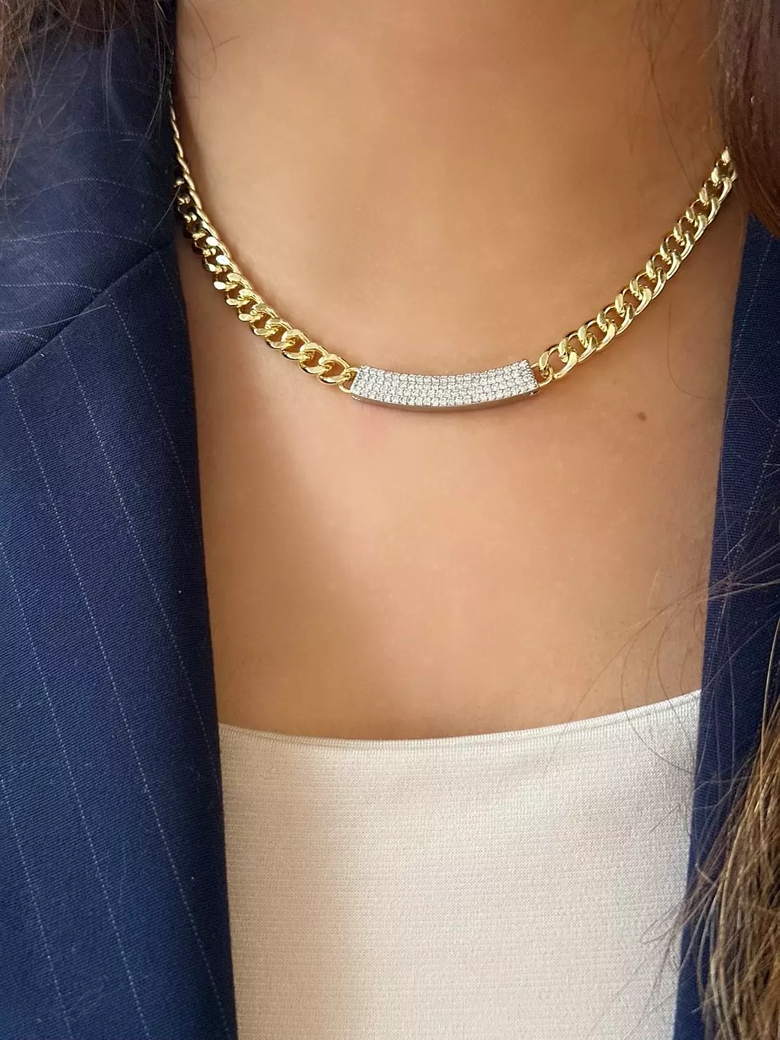 Curved Stones Necklace image