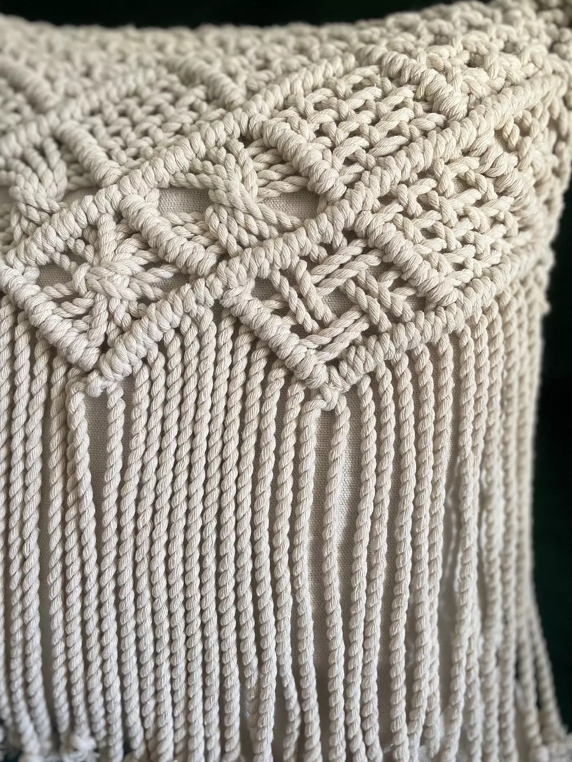 Patches Cotton Macrame Cushion     2