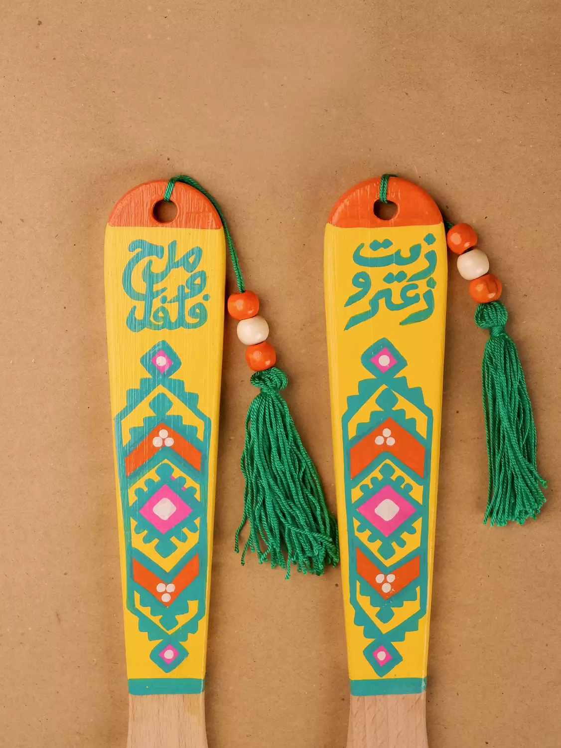 Yellow with colours Fork & spoon 1