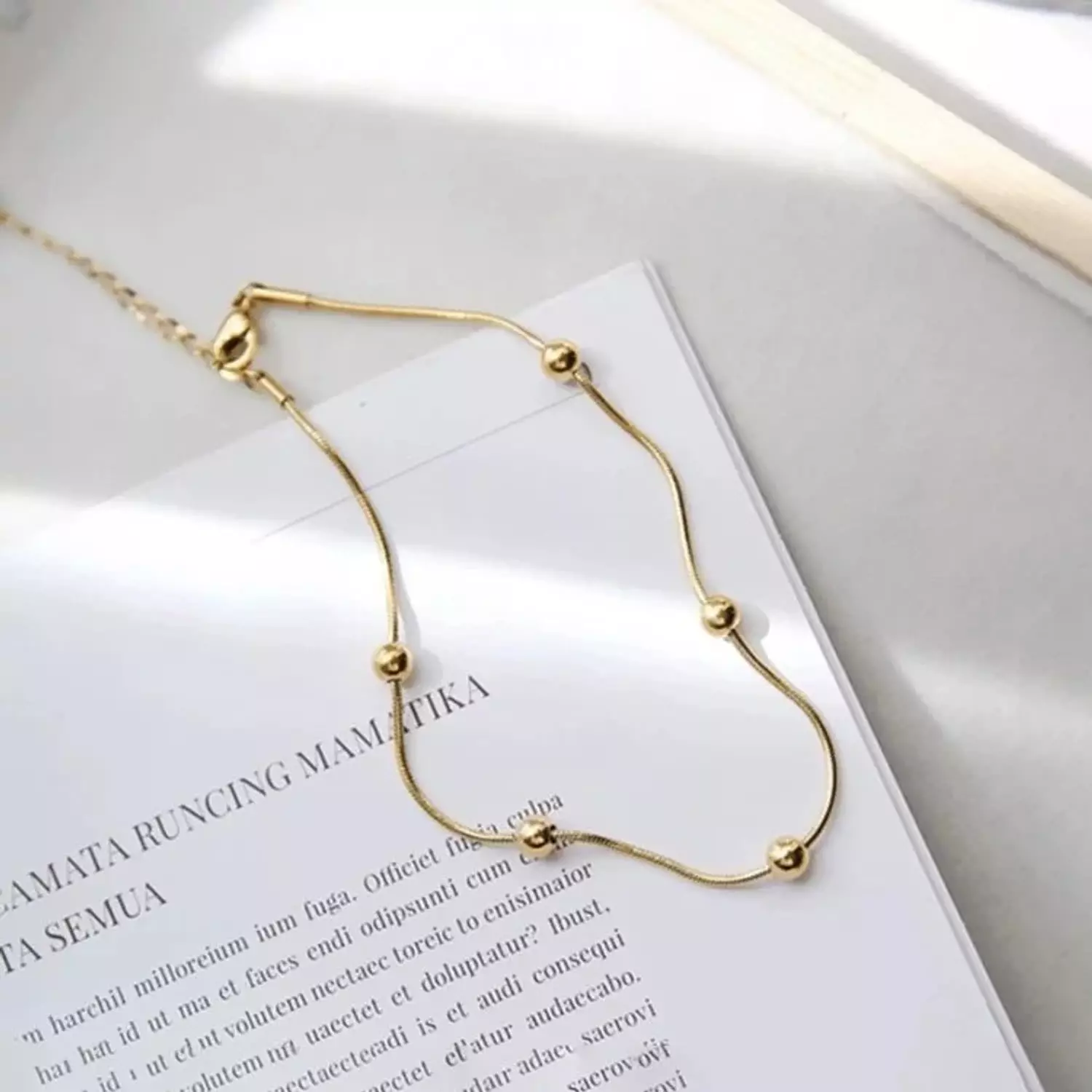 Round beads chain anklet hover image