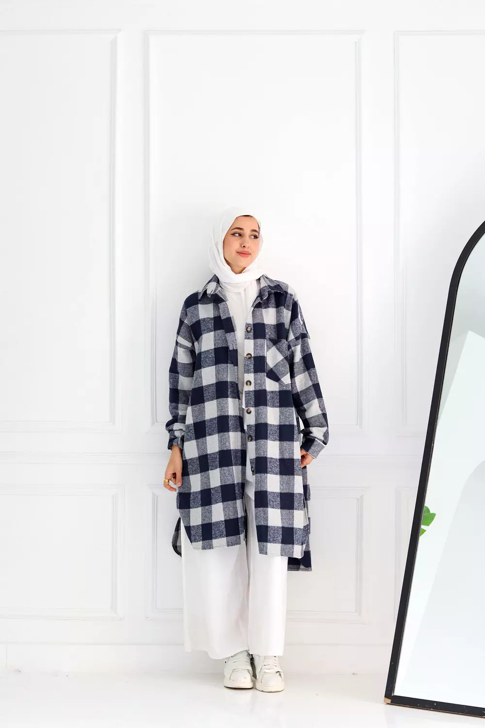 Blue Checkered Oversize Shirt hover image