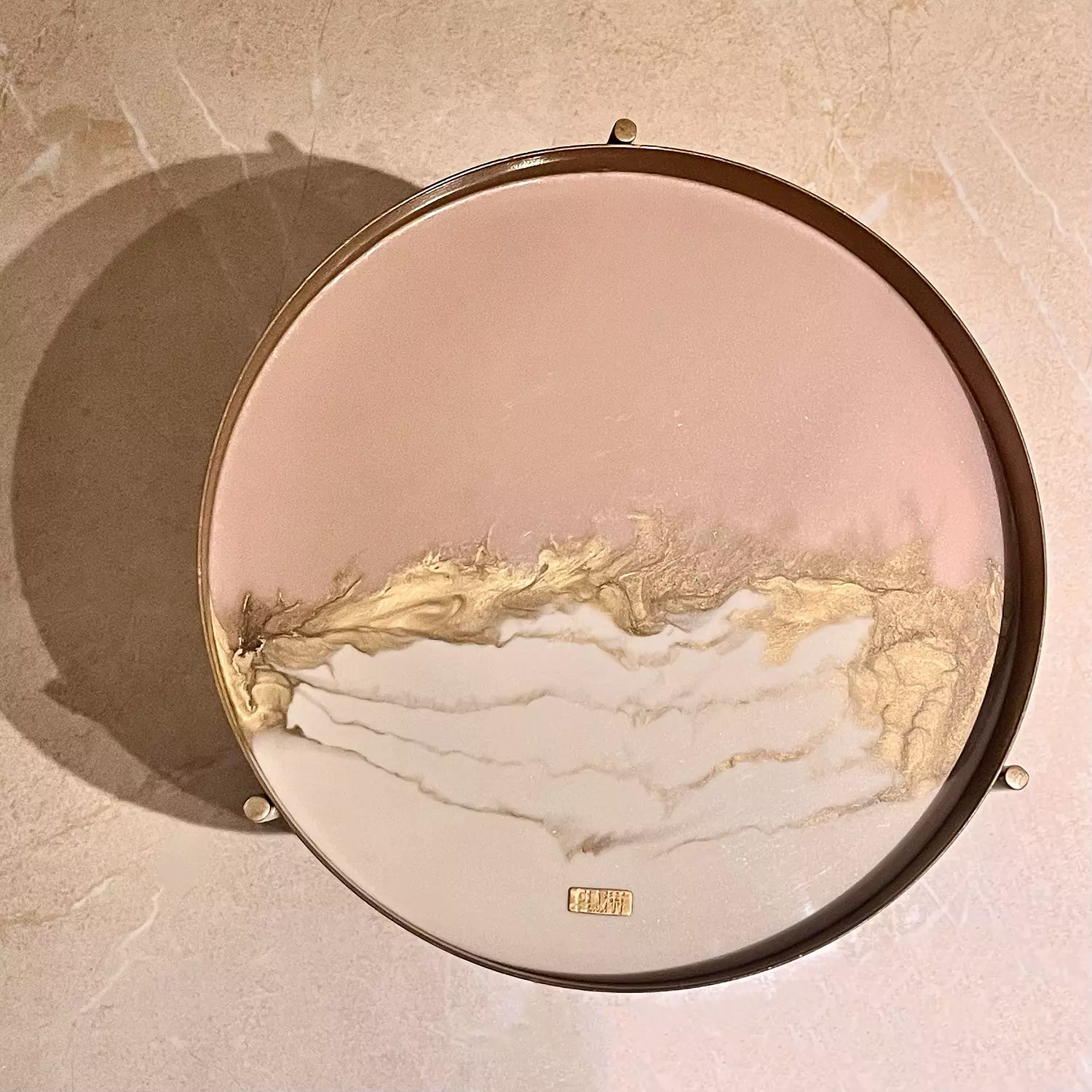 Rose-Pink / White Gold Steel Side-Table 3