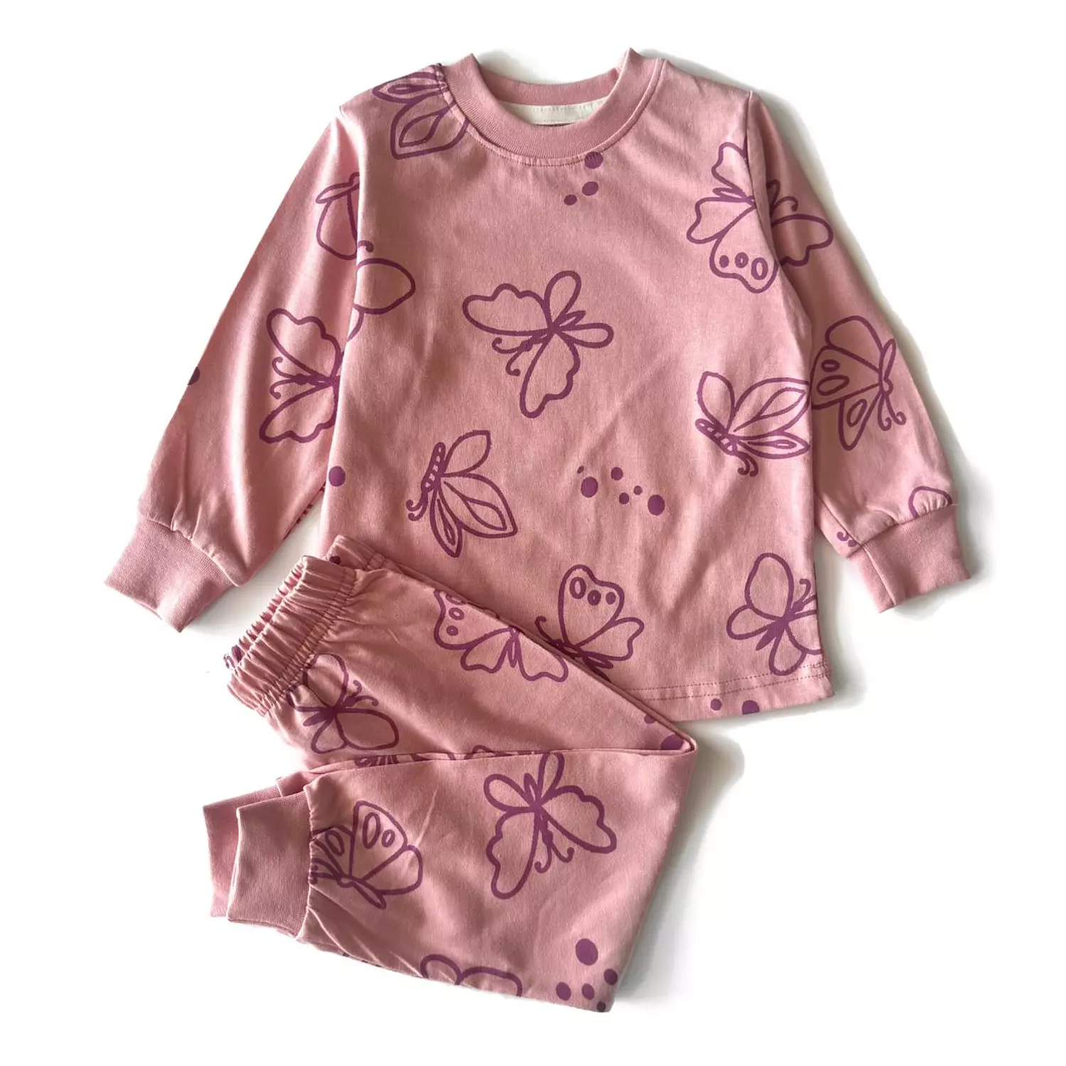 <p style="text-align: start"><span style="color: rgb(93, 159, 180)"><strong>Butterfly Pattern Cotton PJs</strong></span></p>