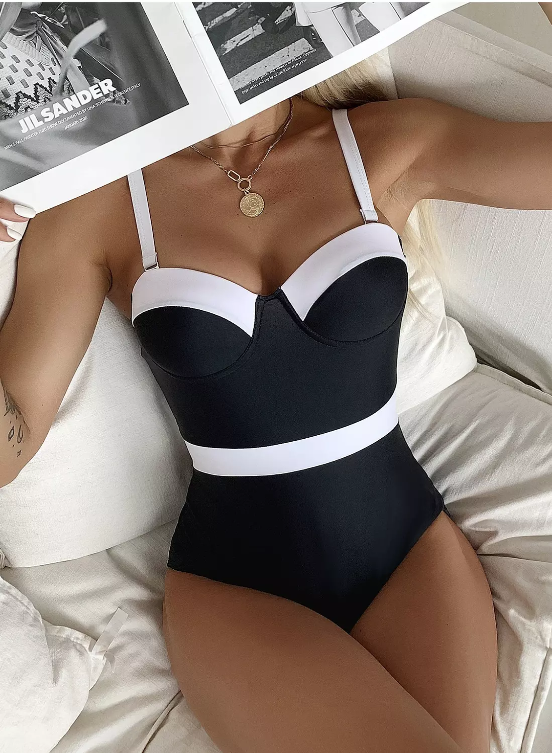 SHEIN Push Up One Piece Swimsuit image
