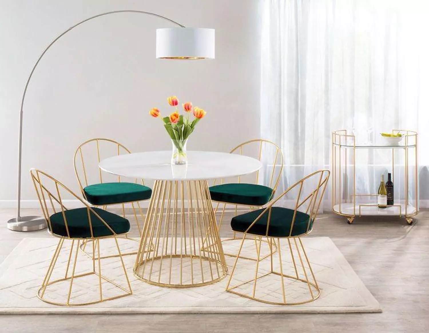 Steel Dining Table - 5 Pieces hover image