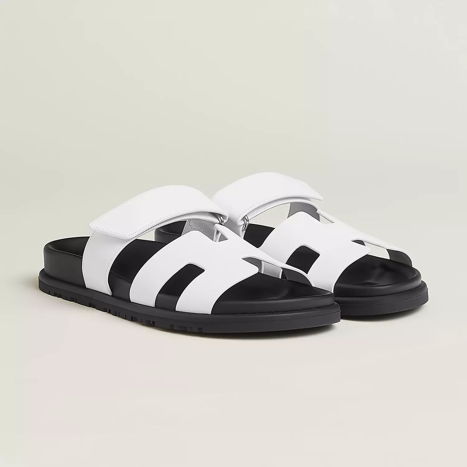 hermes chypre sandal noir calfskin leather white image