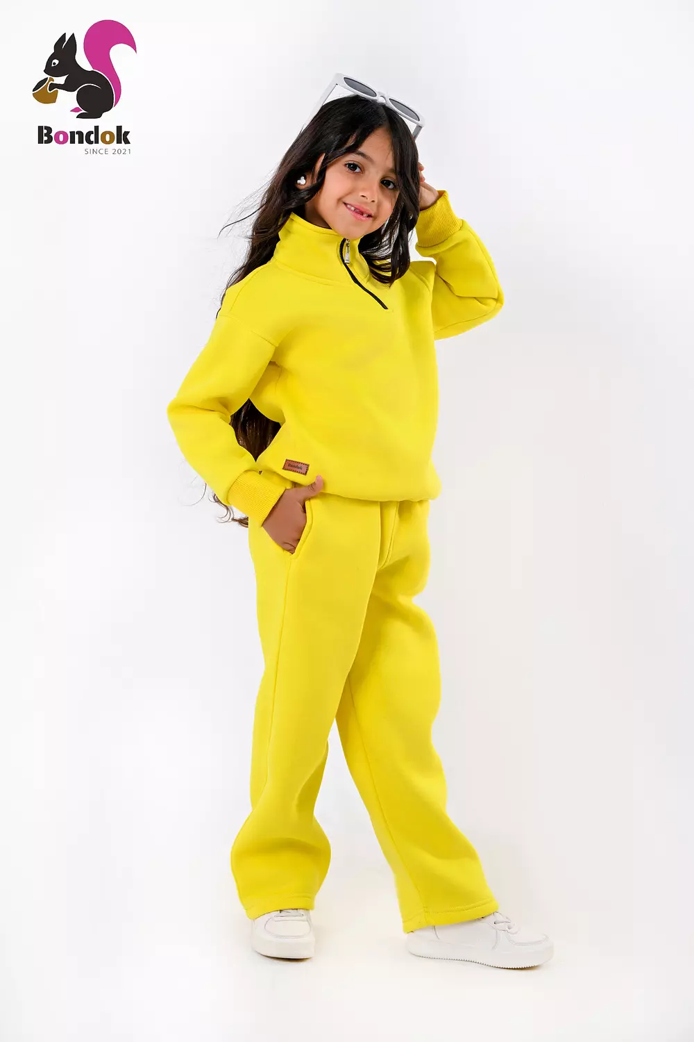 BONDOK Kids Tracksuit Set – Girls¼-Zip Stand-Collar Sweater & Jogger Pants, Comfy Fit – Ages 4–14 7