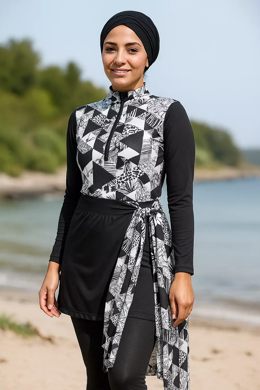 Black & White Burkini  image