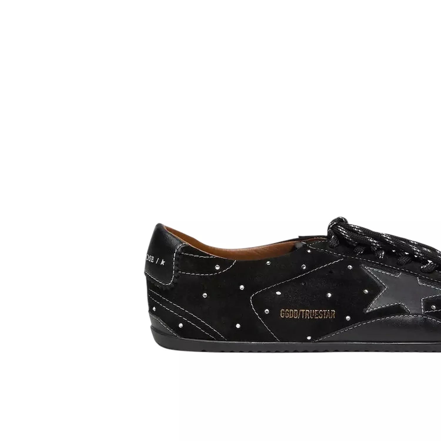Golden Goose True-Star in black suede with Swarovski crystals and black leather star 3