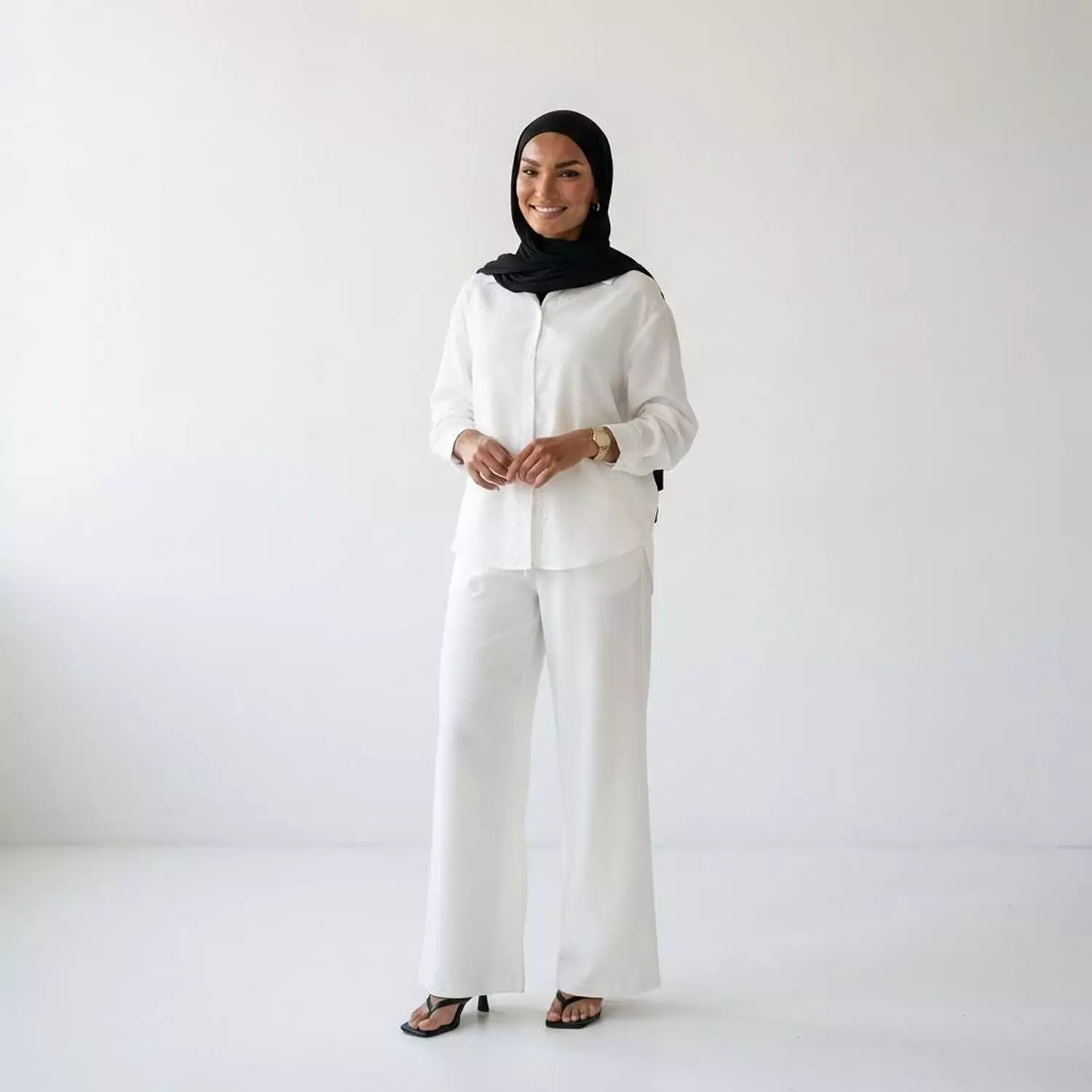 Button-Down Shirt & Pants linen Set image