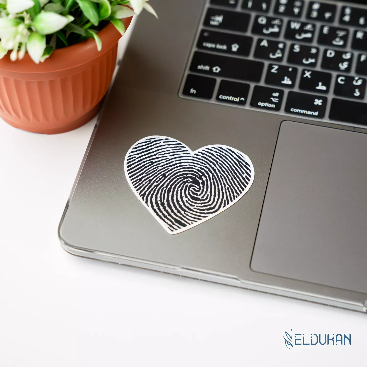 Fingerprint heart sticker